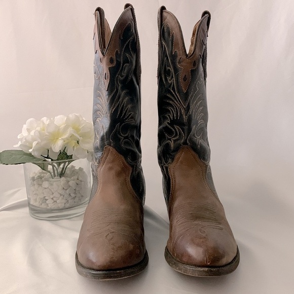 🔥BOULET MEN’S TWO-TONE WESTERN LEATHER BOOTS🔥 - Picture 2 of 15